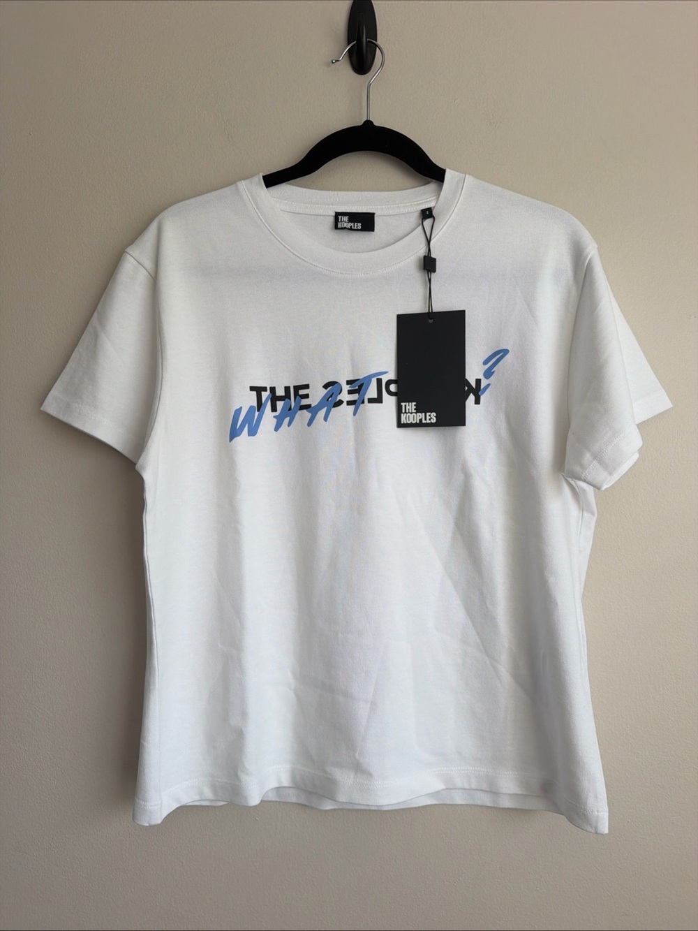 New What Is The Kooples Women's White T-Shirt Graphic Print NWT EU 2/US 6 $130 M